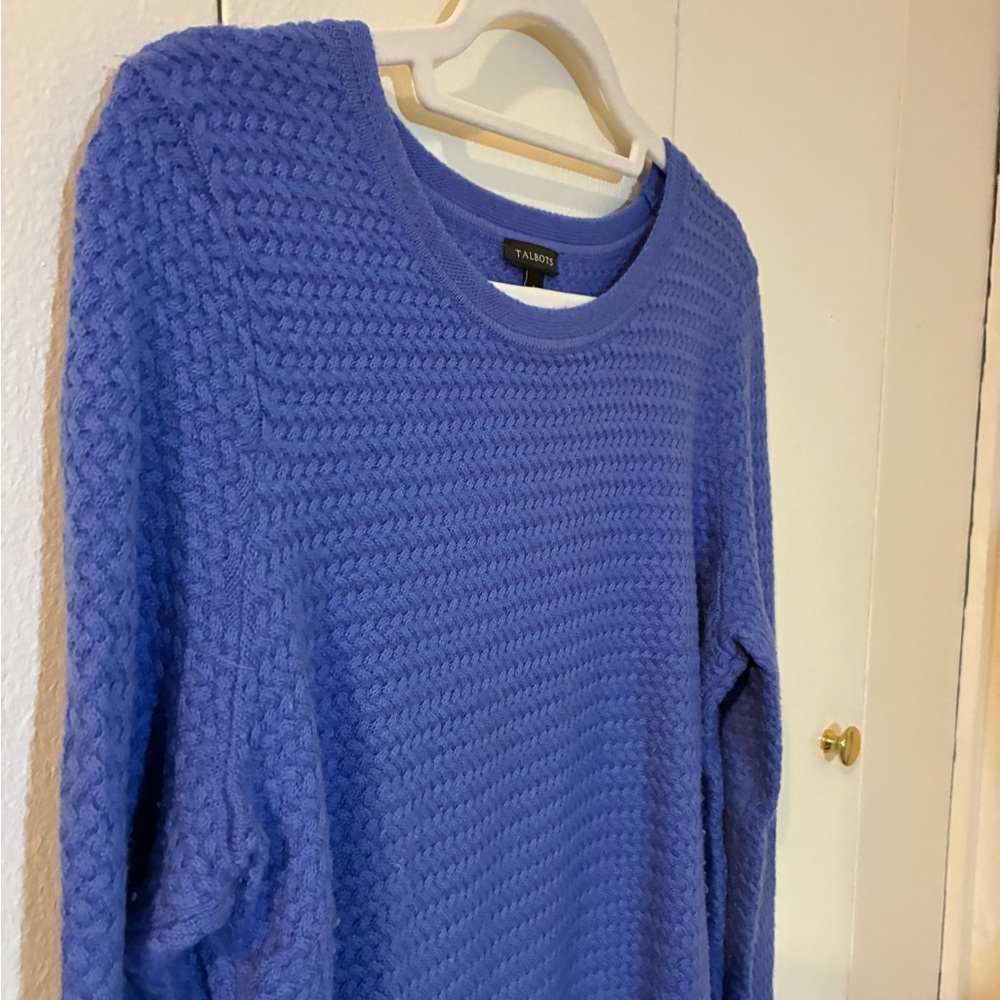 Talbots Blue BasketWeave Tunic Sweater